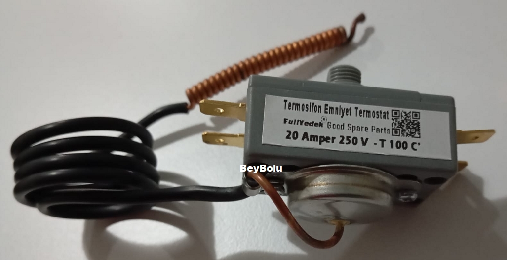 Demirdöküm Uyumlu Termosifon Limit Termostat , 100 Derece Emniyet Sabit Termostat