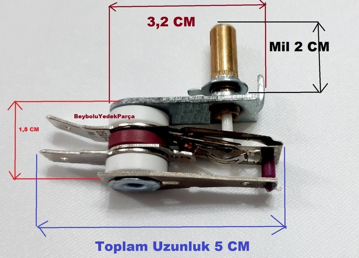 Kısa Mil Ütü Termostat , Ütü Termostat , Mil Uzunluğu 2 Cm 10 A.