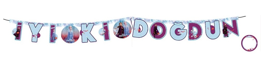  Frozen Iyi Ki Doğdun Yazı Afiş Banner  2 Metre , Doğum Günü Parti Kutlama Flama