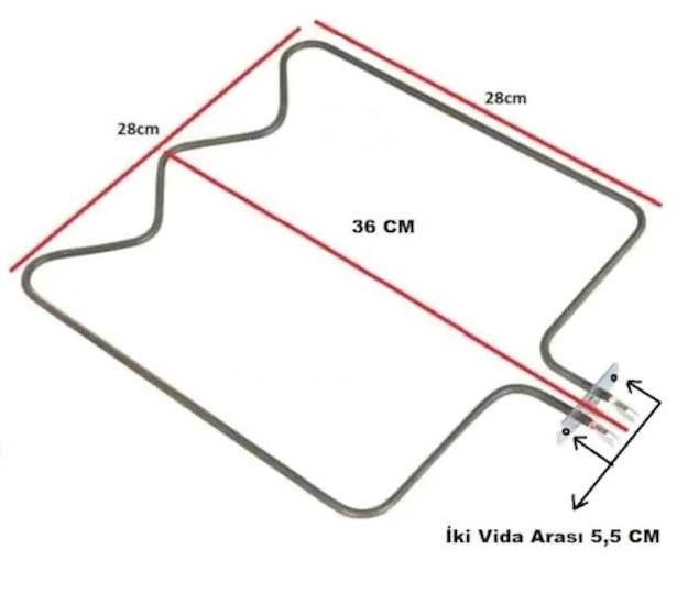 Dominox M Rezistans , Arçelik Fırın M Rezistansı 1200 Watt  28 cm x 28 cm