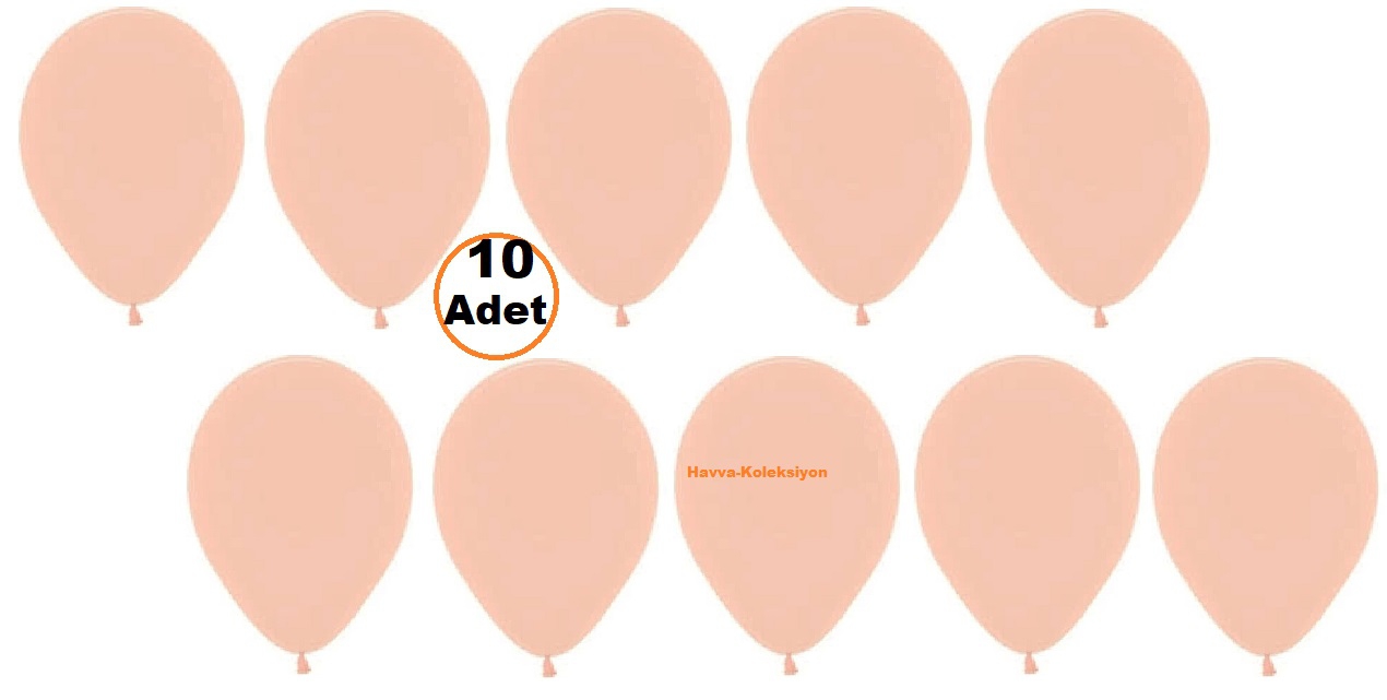 Pastel Somon Balon 10 iNÇ Somon Renk 10 LU  Boy 28 CM Parti Süs Kutlama Balon